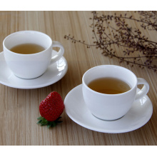 Haonai designe white color ceramic coffee cup and saucer set